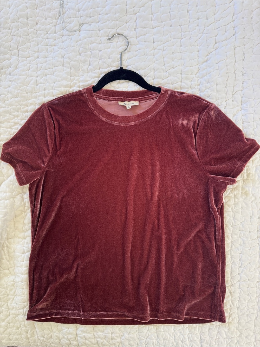 Madewell Velvet Short Sleeve Tee - Wine